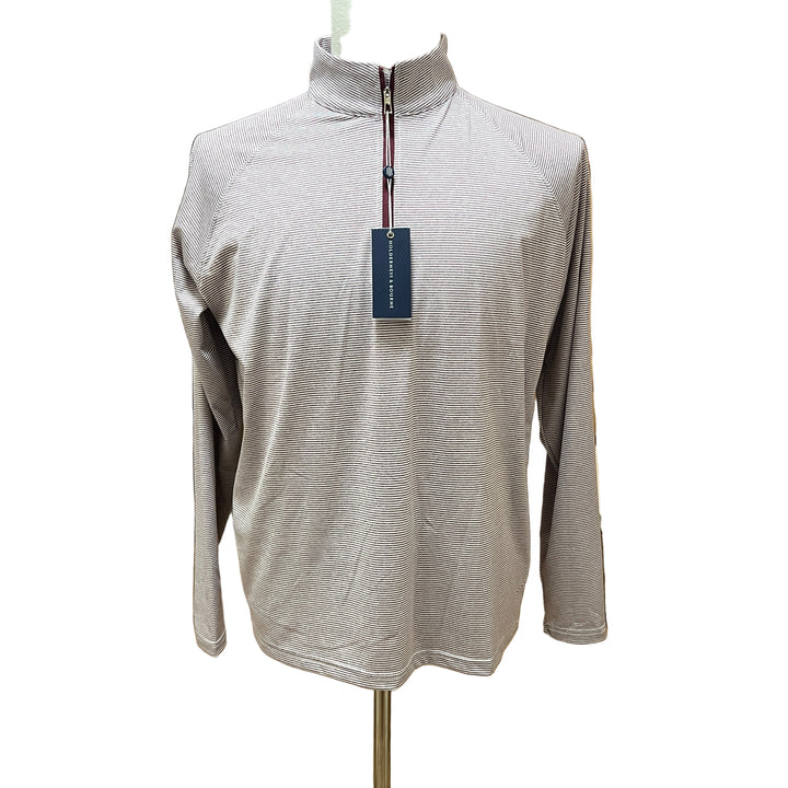 Holderness & Bourne The Reid Quarter Zip (w/logo) - Heathered Port/White - Small - Skorzie