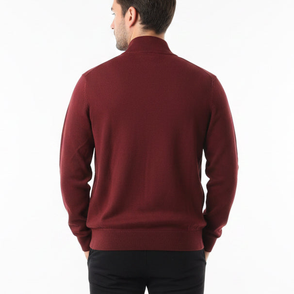 Turtleson Men's Quarter Zip Sweater Marshall (w/ logo) Syrah Heather Size XL