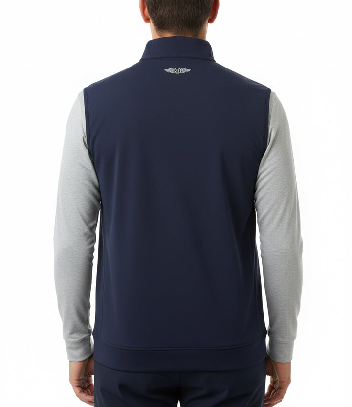 Straight Down Men's Golf Vest Carson New Indigo Size L