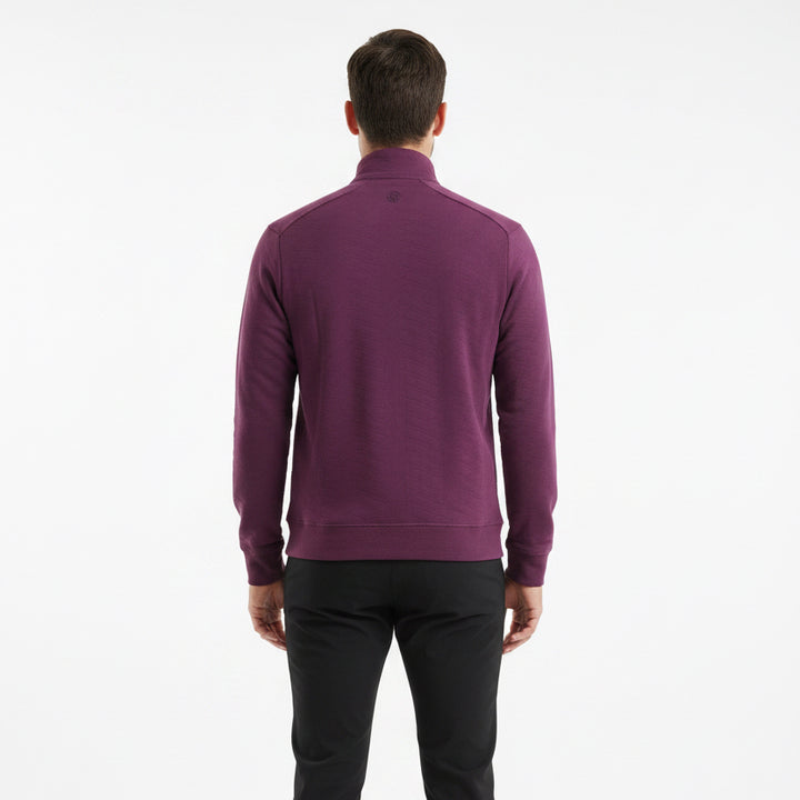 G/FORE Men's Golf Pullover Dunes Cotton Quilted Dark Plum Size M
