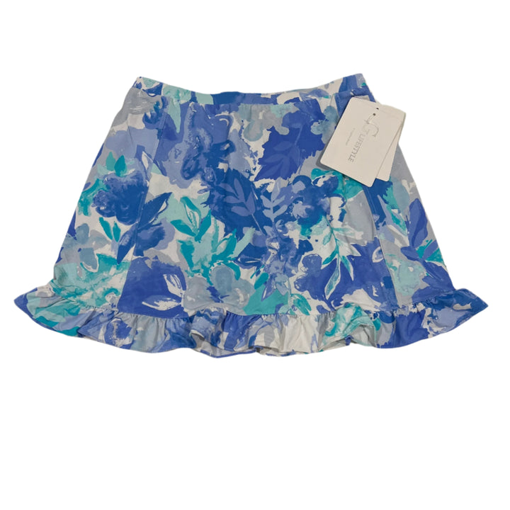 G-Lifestyle Ruffle Hem Skort (14") - Monet Peri/Turq - X-Small - Skorzie