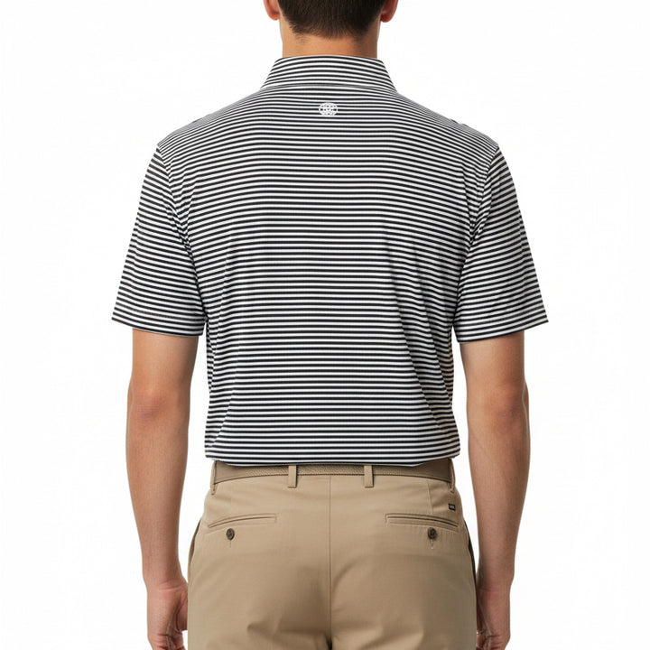 G/FORE Men's Polo All Play Stripe Stretch Knit Pine Size M