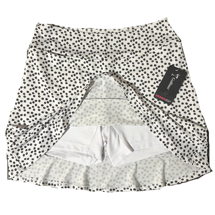 Golftini Celebration Skort 17" - Black/White Floral - Skorzie