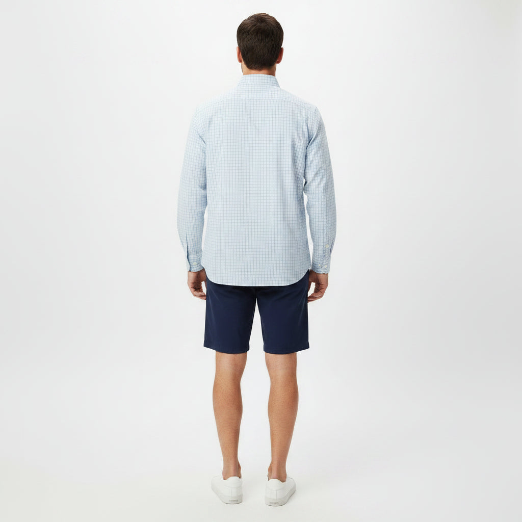 Peter Millar Crown Crafted Bechet Performance Sport Shirt - Blue Frost - X-Large - Skorzie