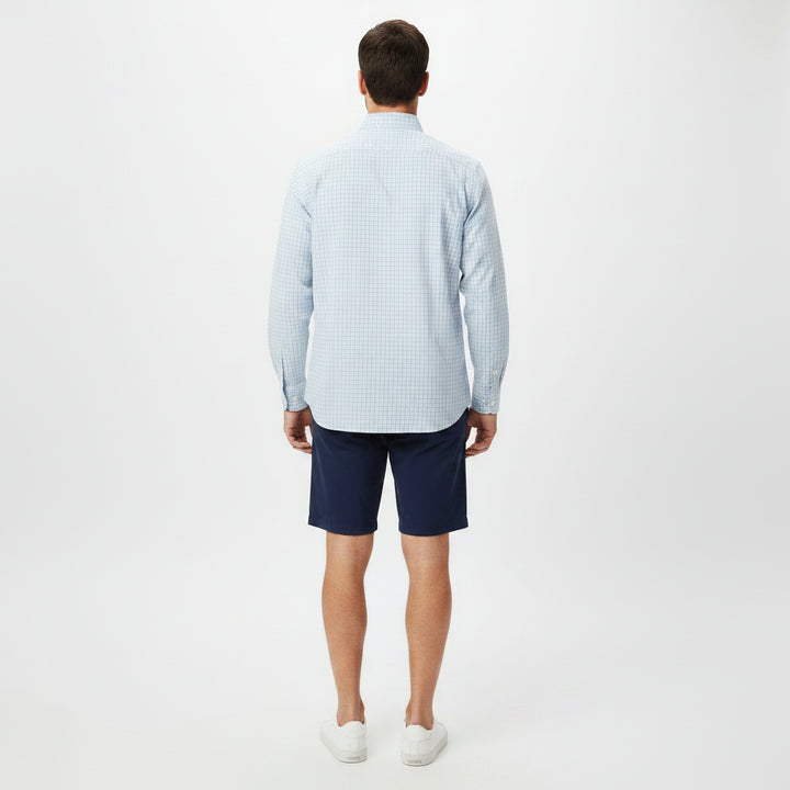 Peter Millar Crown Crafted Bechet Performance Sport Shirt - Blue Frost - X-Large - Skorzie