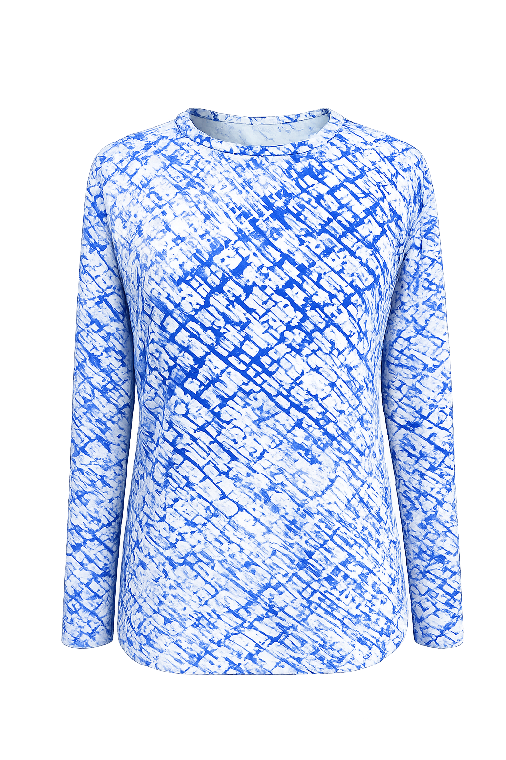 IBKUL Liz Long Sleeve Crew Neck Top - Blue