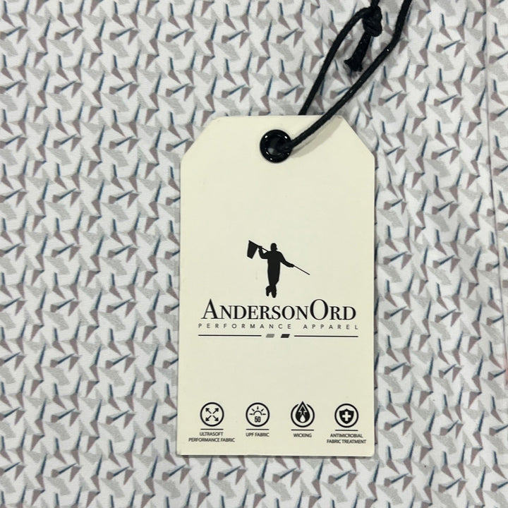 Anderson Ord Men's Golf Polo Whittington (w/logo) White/Eilish/Bluefin Size S