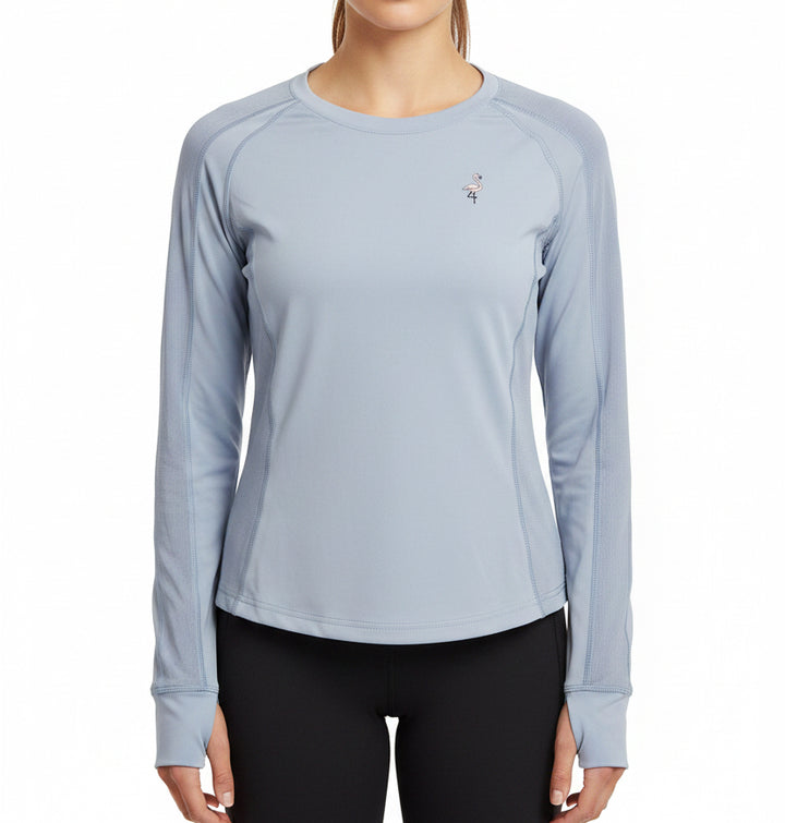 Fore All Women's Golf Top Marie Long Sleeve Smoke Blue Size M