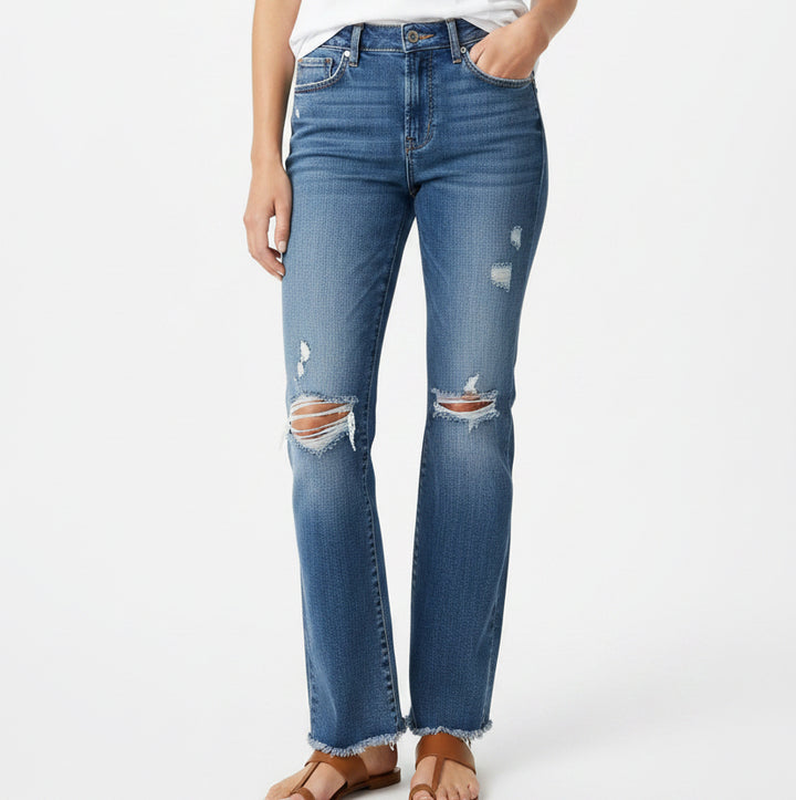 Good American Good Legs Straight Jean (27.5") - Dark Indigo - Size 0/25 - Skorzie