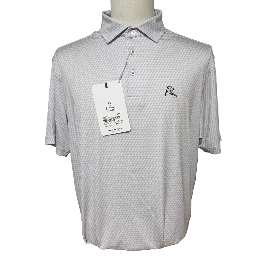 Rhoback Be The Ball S/S Performance Polo (w/logo) - White - Skorzie