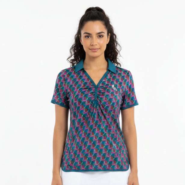 Original Penguin Women's Tennis Polo Cinch Button Chesapeake Bay Size S