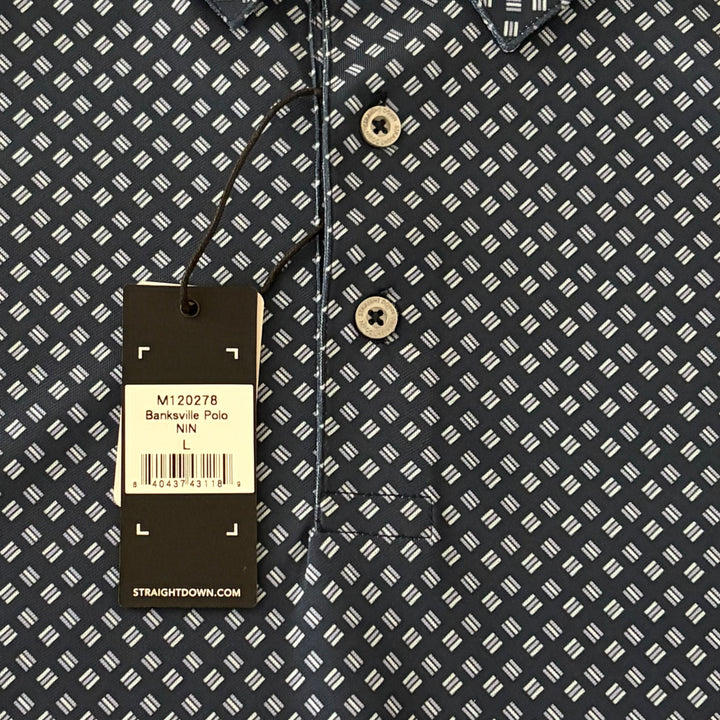Straight Down Men's Golf Polo Banksville New Indigo Size L