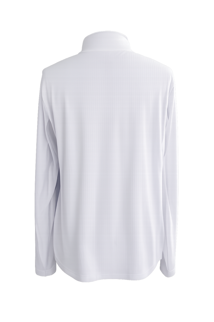 IBKUL Long Sleeve Zip Mock Neck - Color Block Lavender/Navy