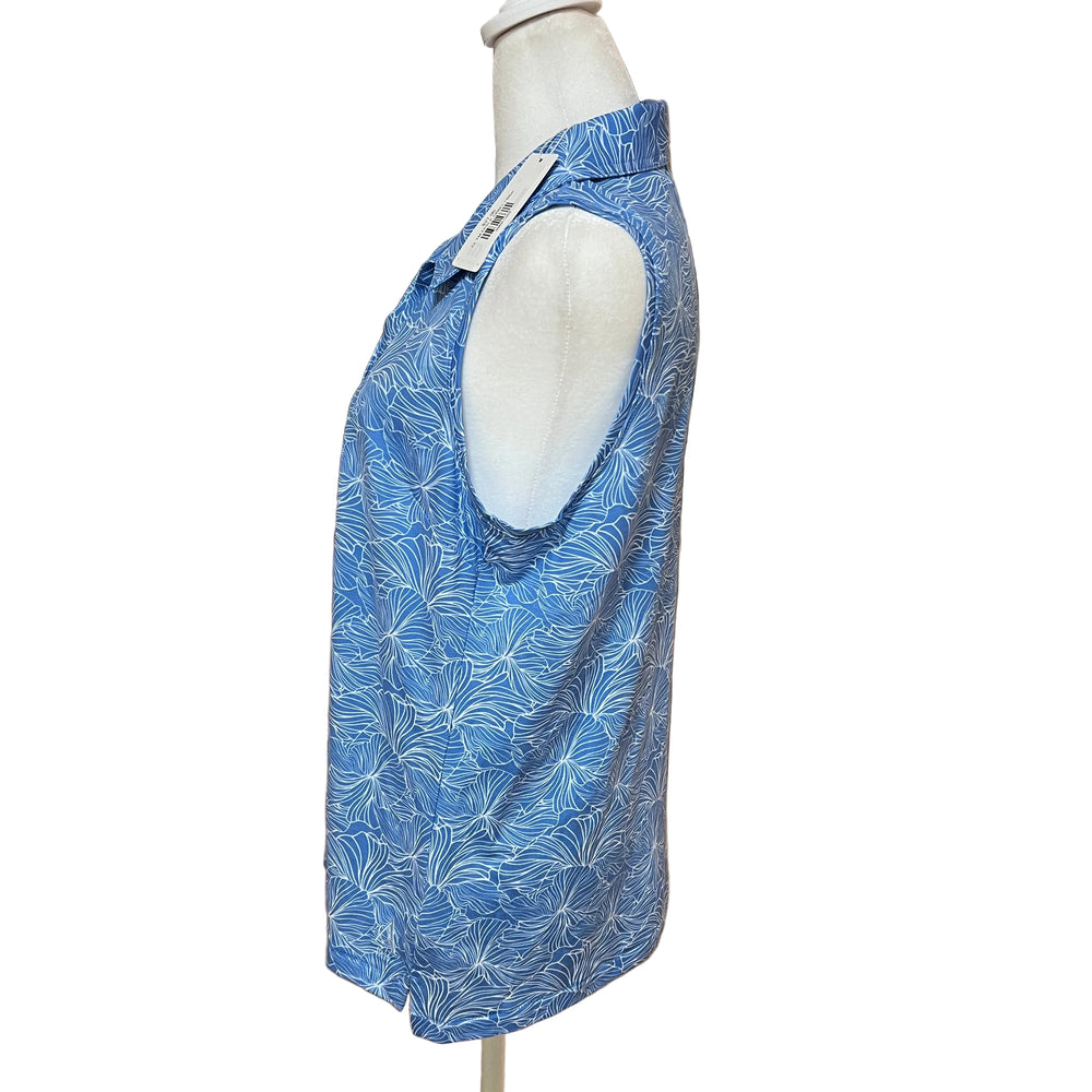 Travis Mathew Featherweight Printed SL Polo (w/ logo) - Granada Blue Multi - Skorzie