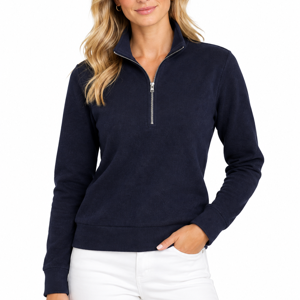 Straight Down Women's Quarter Zip Collette New Indigo Size M