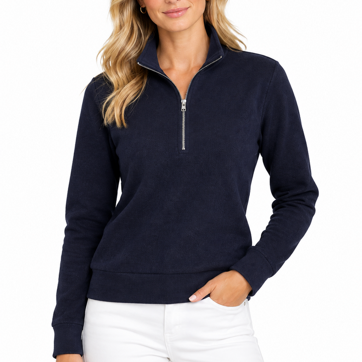 Straight Down Women's Quarter Zip Collette New Indigo Size M