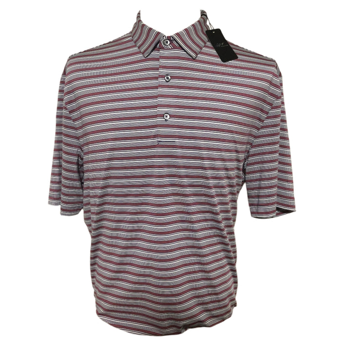 Greg Norman ML75 Stretch Panorama Stripe Polo - Caspian - Large - Skorzie