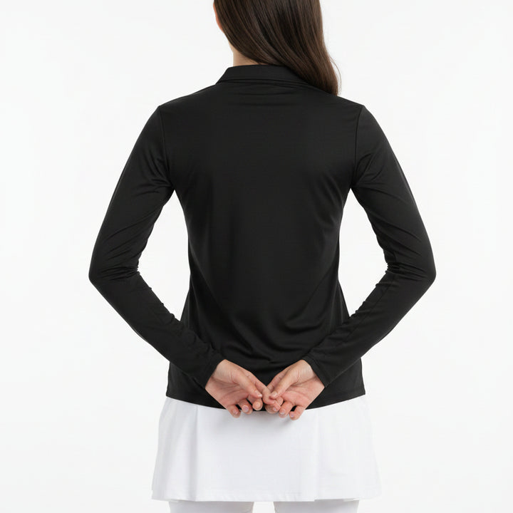 KJUS Women's Golf L/S Polo Scotscraig (w/logo) Black Size M