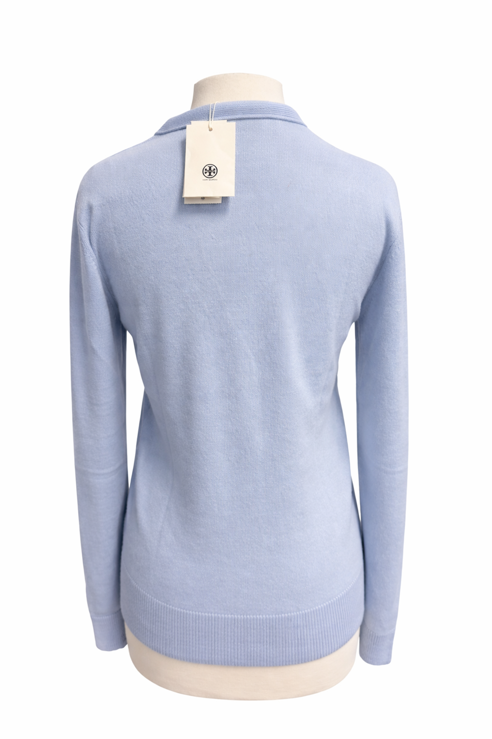 Tory Burch Golfer's Cashmere Cardigan Sweater- Ice Floe - Medium - Skorzie