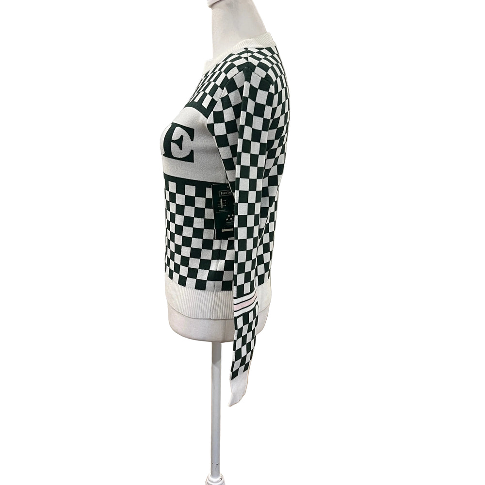 Fore All Fore Sweater - Green/White Checkered - Skorzie