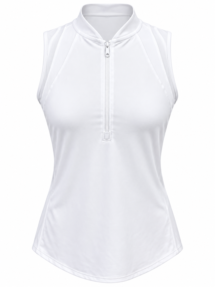 Lucky In Love My Favorite Racerback Zip Tank - White