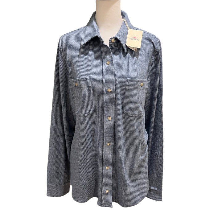 Faherty Legend Sweater Shirt - Glacier Blue Twill - Skorzie