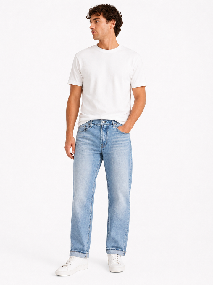 AG Men's Everett Selvage Slim Straight Jeans - 19 Years Coyote - Skorzie