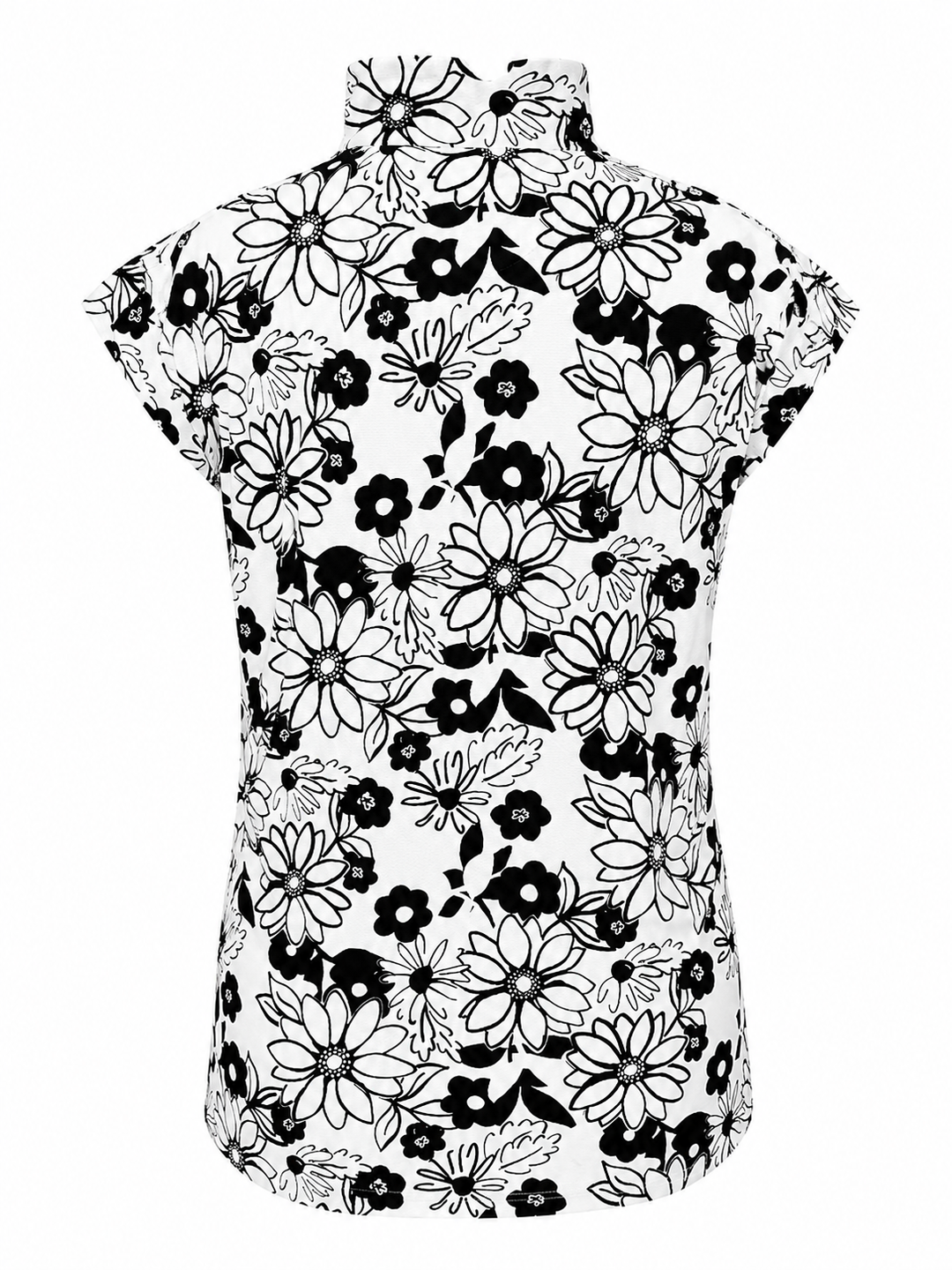 SanSoleil Daisy SolCool Sleeveless Mock  - Black/White