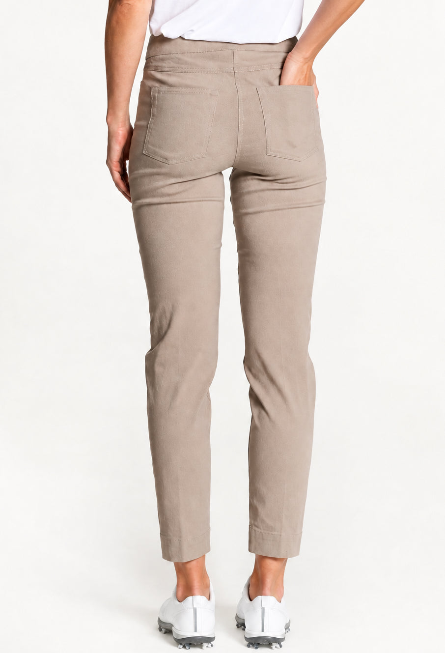 Slimsation Women's Golf Ankle Pants 29" Stone Size 8