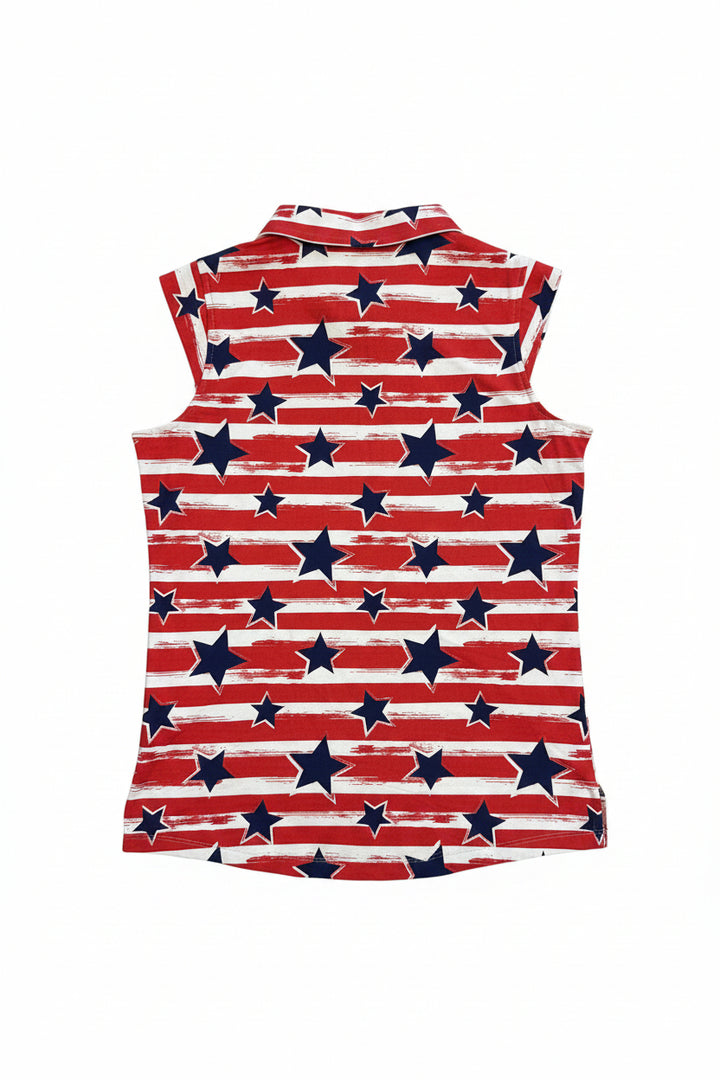 IBKUL Women's Sleeveless Zip Polo - Americana