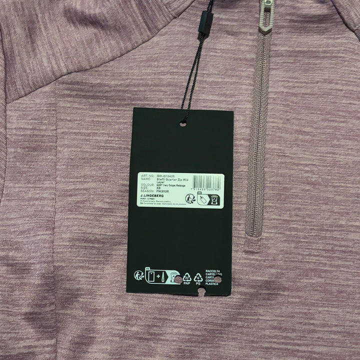 J.Lindeberg Women's Golf Quarter Zip Steffi Very Grape Melange Size XS