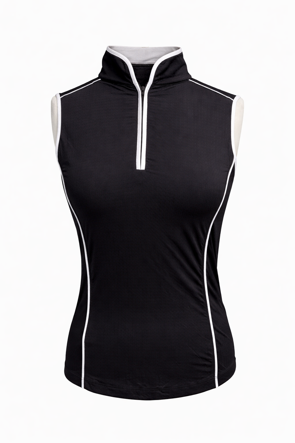 G-Lifestyle Piping Mock Neck Performance Top - Black/White - Skorzie