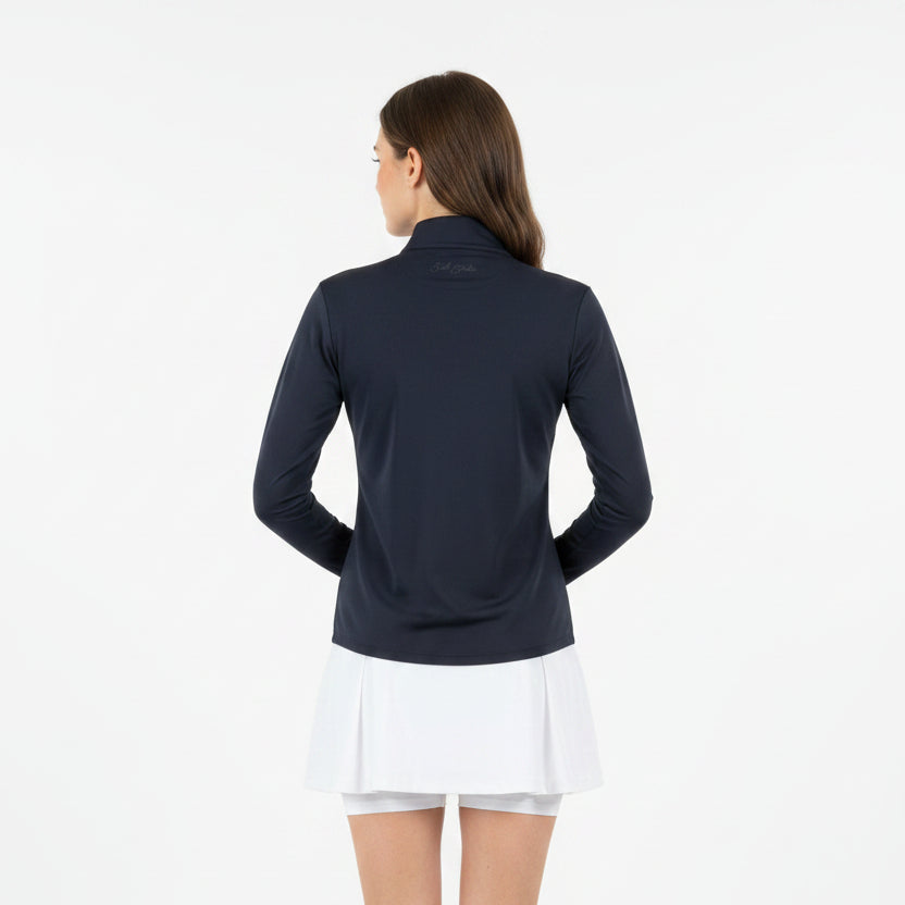 Bad Birdie Women's Golf L/S Polo Velocity (w/logo) Dark Navy Size XL