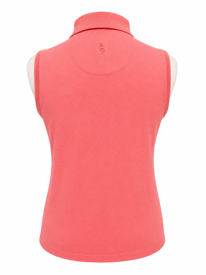 A. Putnam Sleeveless Cropped Polo - Salmon Rose - Small - Skorzie