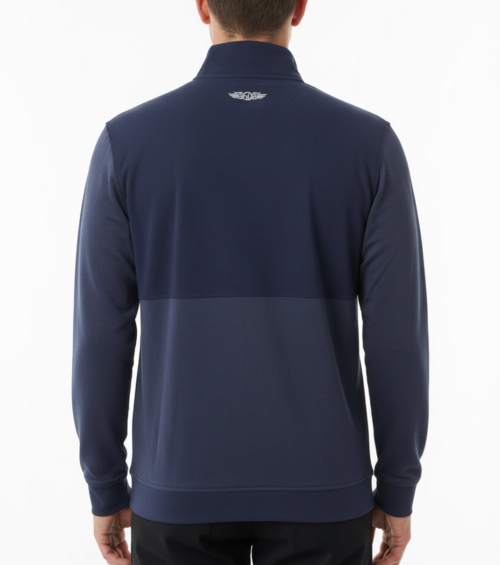 Straight Down Men's Golf Quarter Zip Harding Hybrid New Indigo Size L