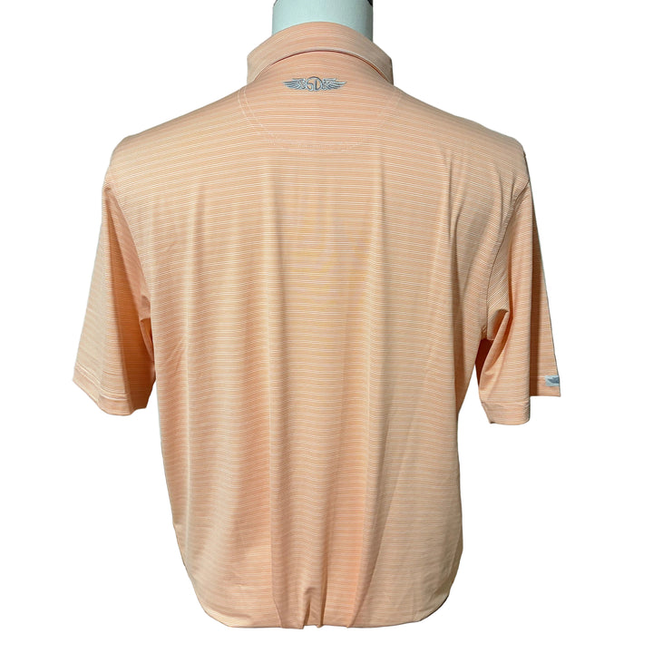 Straight Down Dundee Stripe Polo (w/logo) - Citrus - Medium - Skorzie