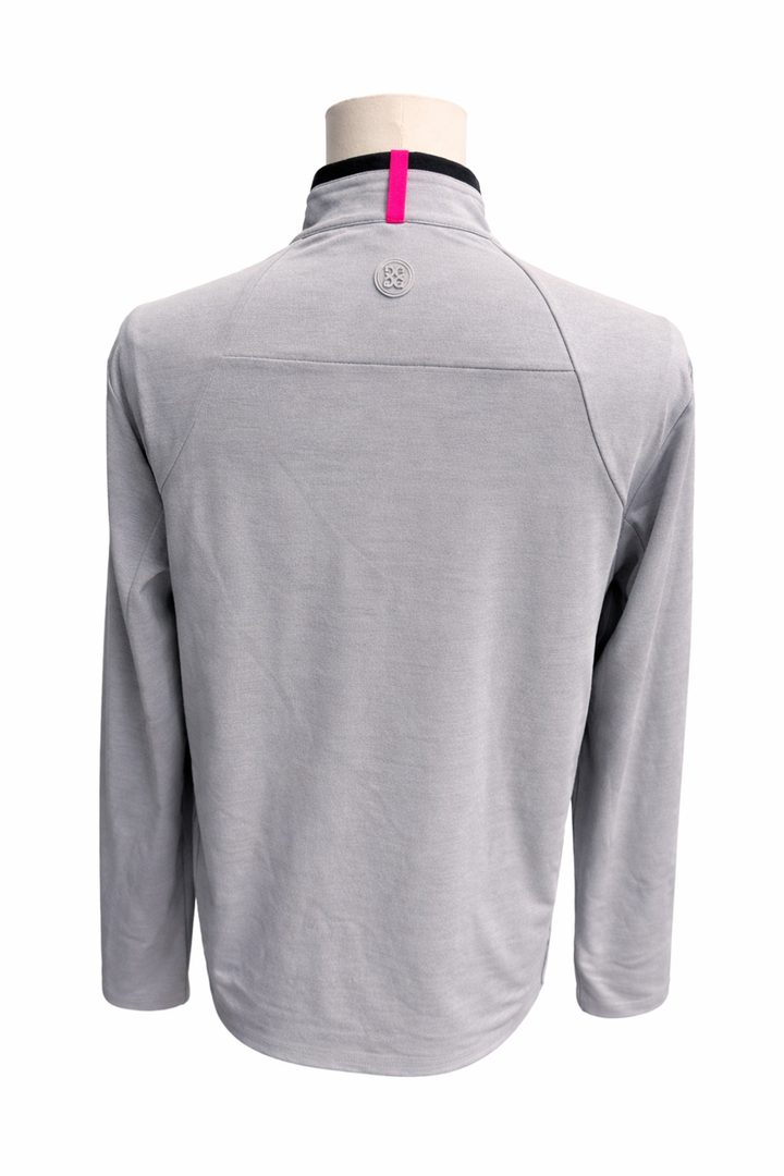G/FORE Brushed Back Tech Quarter Zip Pullover - Light Grey Melange - Medium