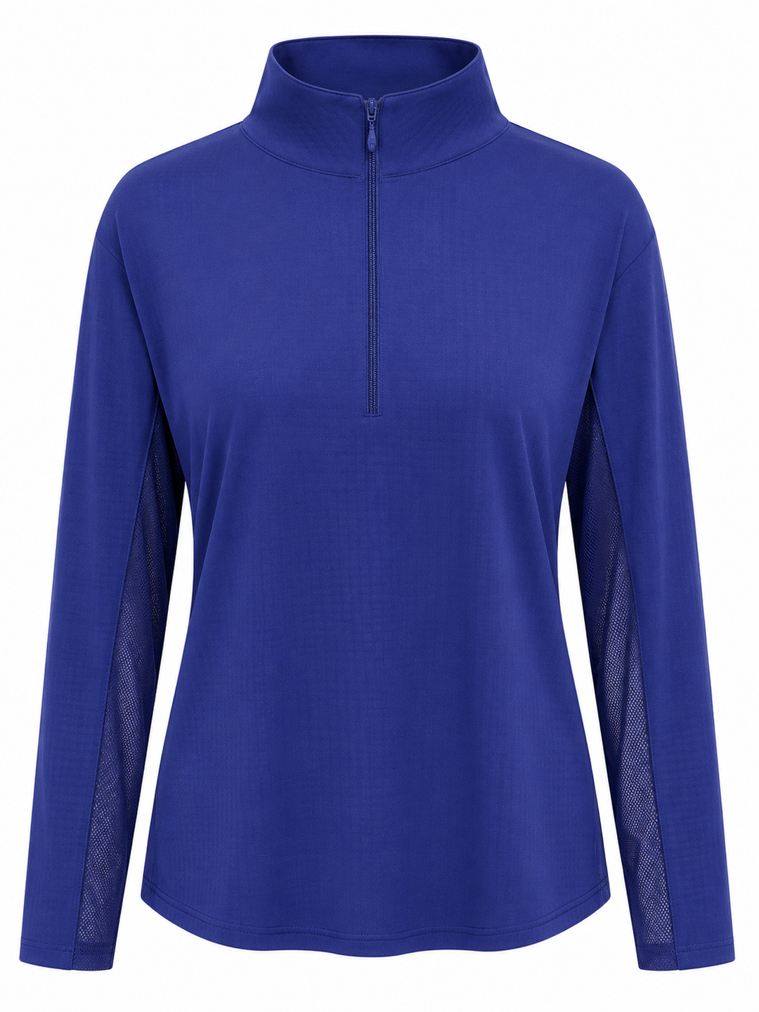 IBKUL Solid Long Sleeve Zip Mock - Navy