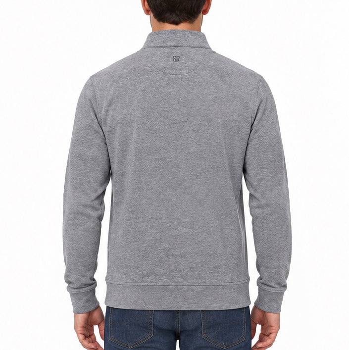 Collars & Co Men's Cotton Blend Quarter Zip Heather Navy Size L