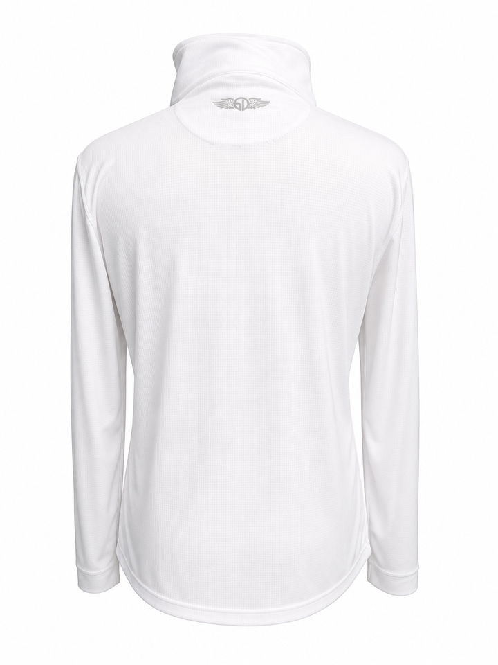 Straight Down Aero Ladies Quarter Zip (w/ logo) - White