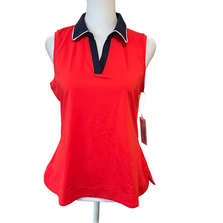 Kinona Victory Sleeveless Golf Top - Tomato Red
