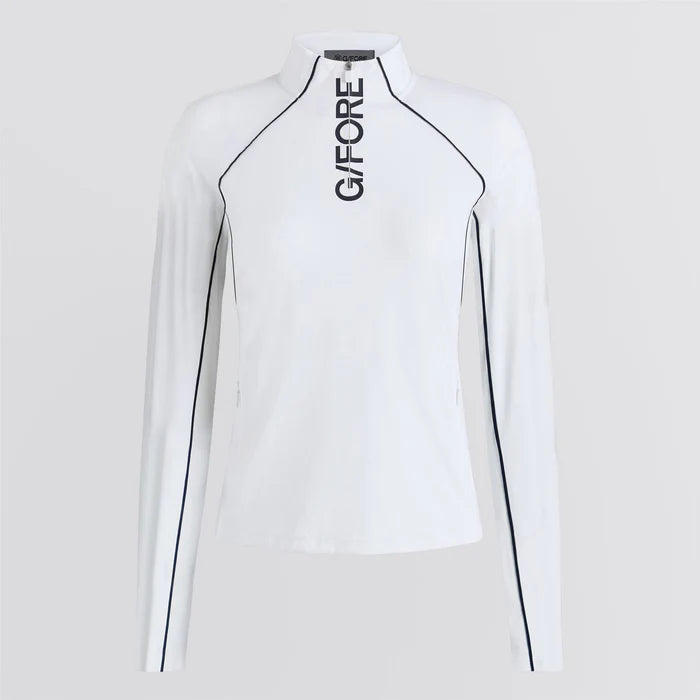 G/FORE Womens Contrast Mesh Silky Zip Pullover - Snow