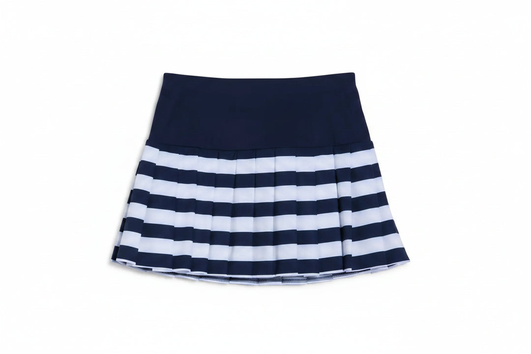 Penguin Womens Dana Pleated Striped Skort (14') - Black Iris