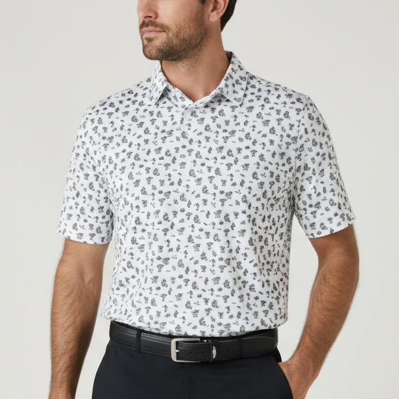 Straight Down Men's Golf Polo Siesta Herb Size L
