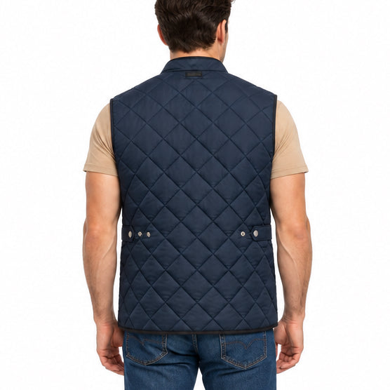 Collars & Co Men's Golf Puffer Vest Navy Size L