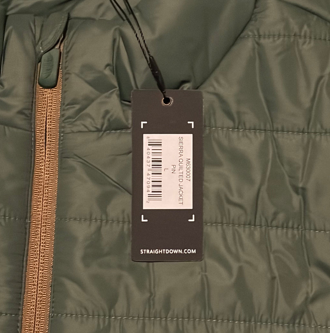 Straight Down Men's Golf Jacket Sierra Quilted Pine Size L
