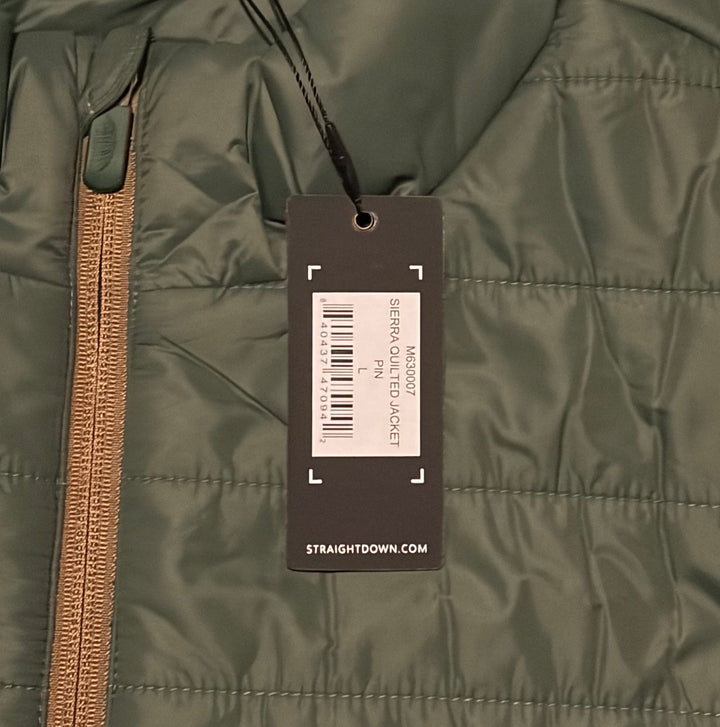 Straight Down Men's Golf Jacket Sierra Quilted Pine Size L