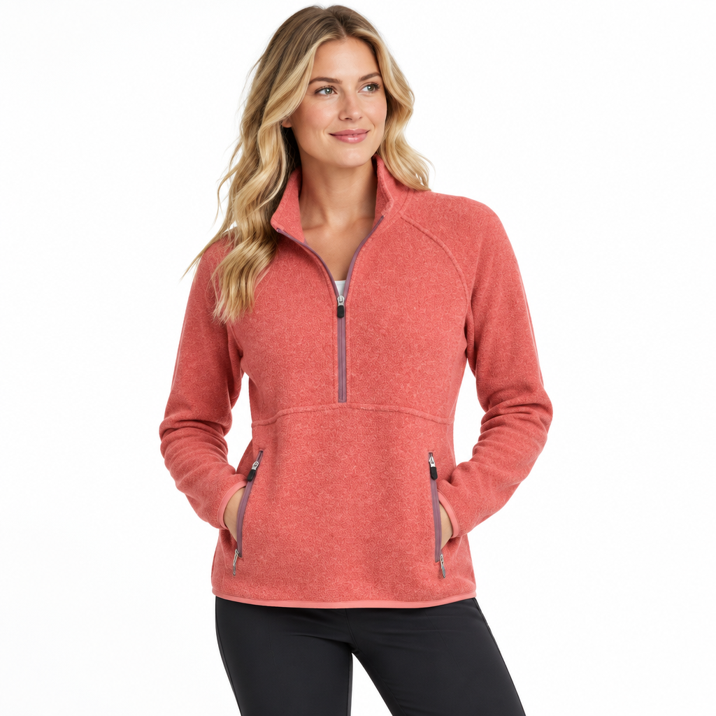 Straight Down Women's Quarter Zip Cerro Cedar Size M
