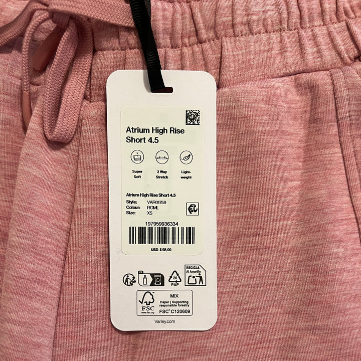 Varley Women's Shorts Atrium High-Rise 4.5" Rose Marl Size XS