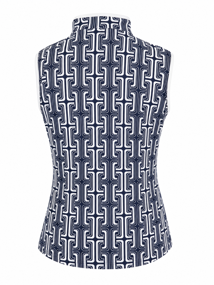 Tail Women's Sleeveless Zip Top - Navy/White